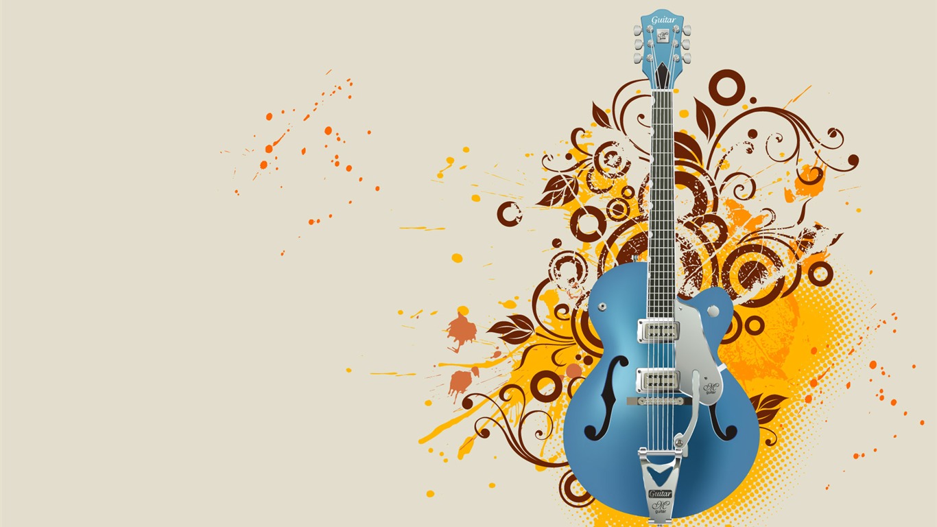 Vector musical theme wallpapers (3) #13 - 1366x768