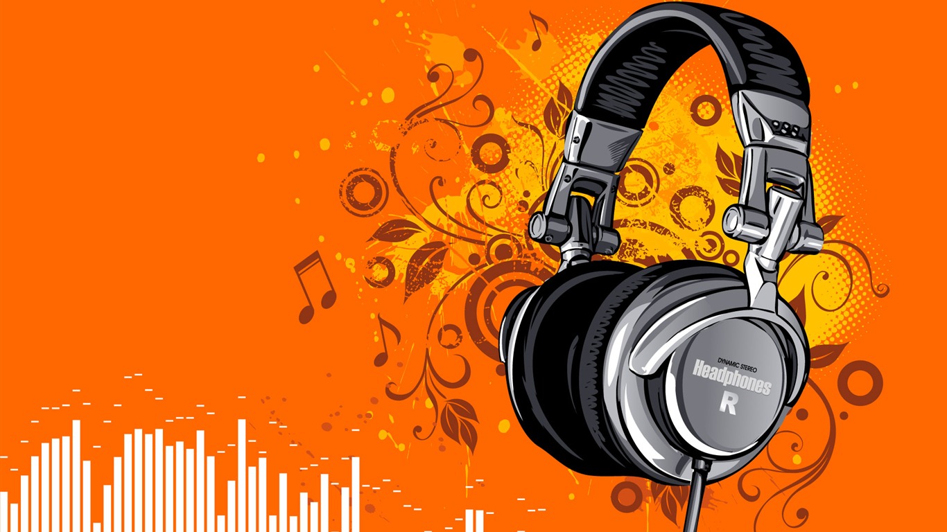 Vector musical theme wallpapers (4) #12 - 1366x768