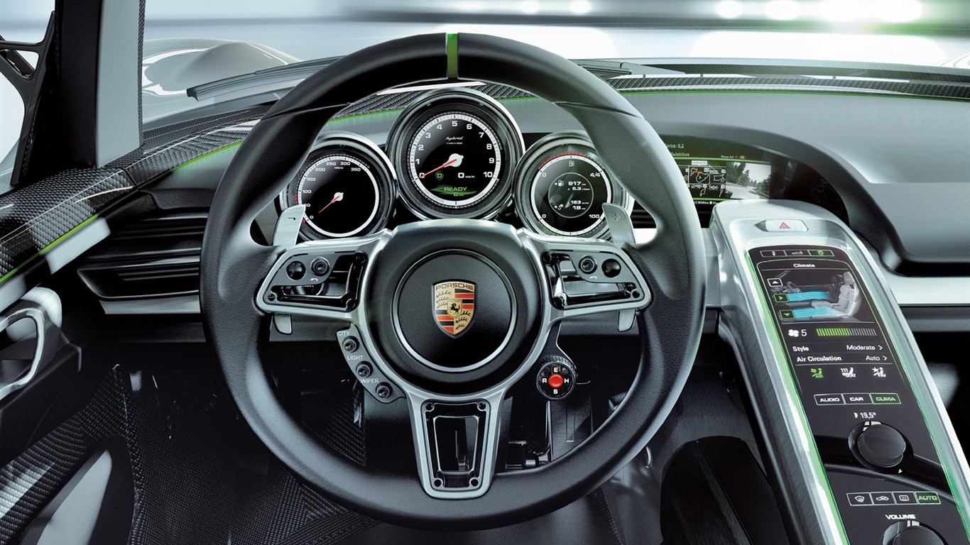 Концепт-кар Porsche 918 Spyder - 2010 обои HD #10 - 1366x768