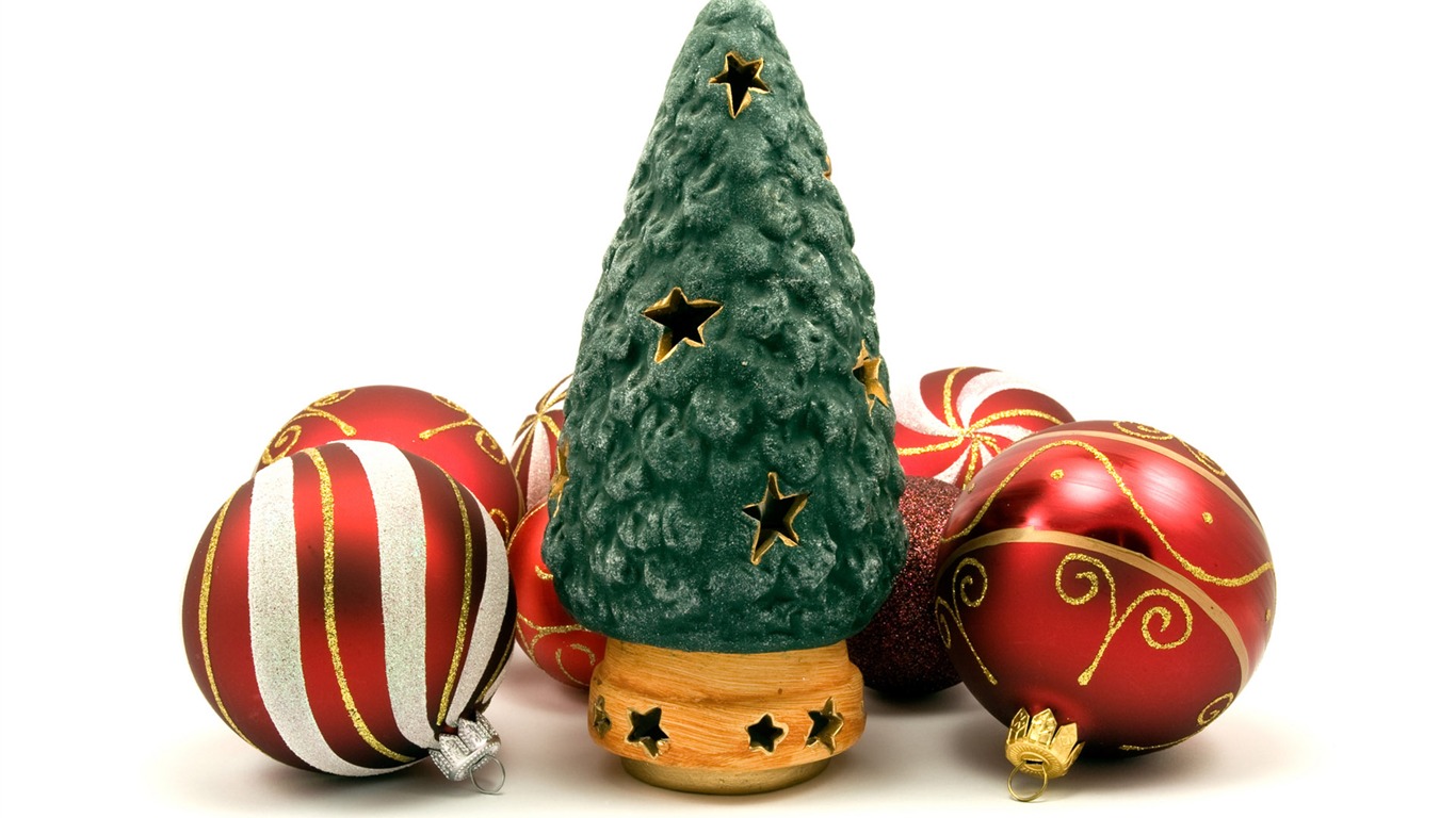 Рождественские шары обои (3) #3 - 1366x768