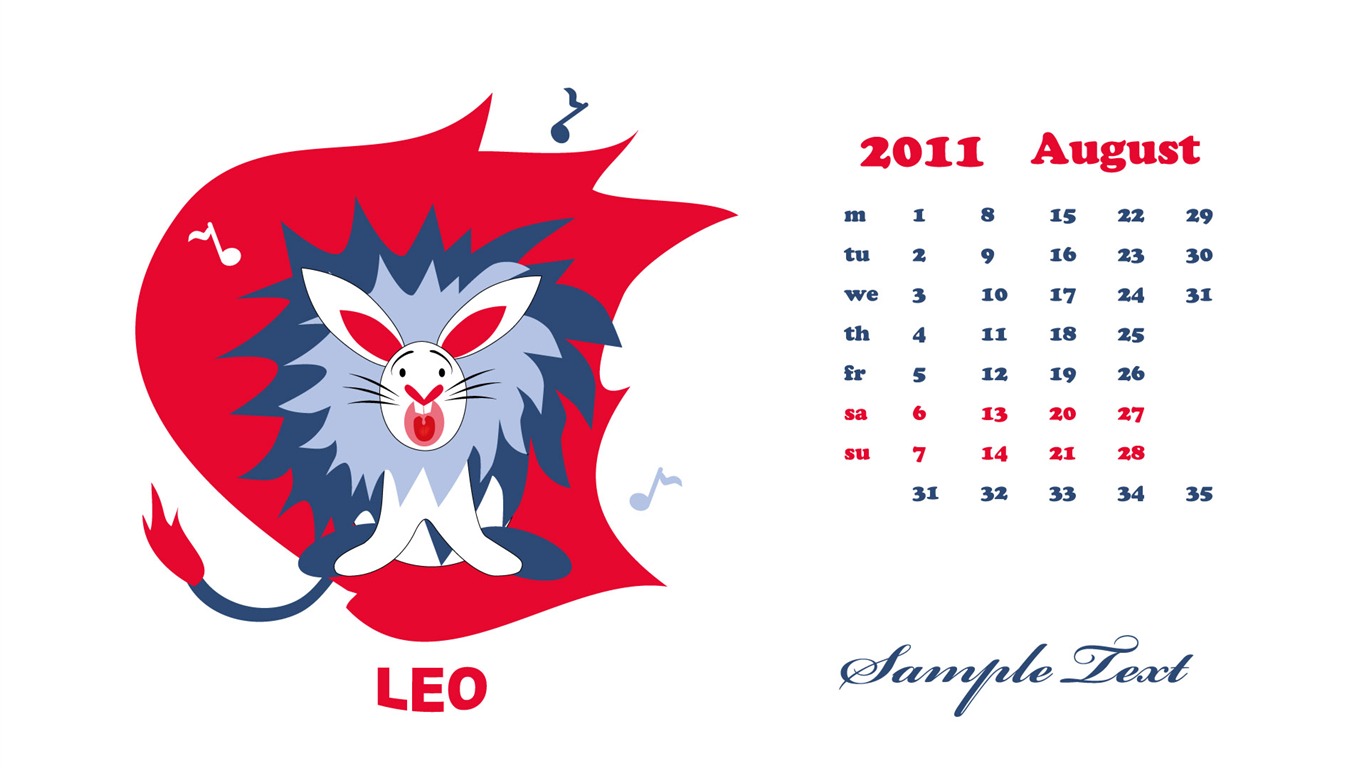 Rok 2011 králíka kalendář tapety (2) #5 - 1366x768