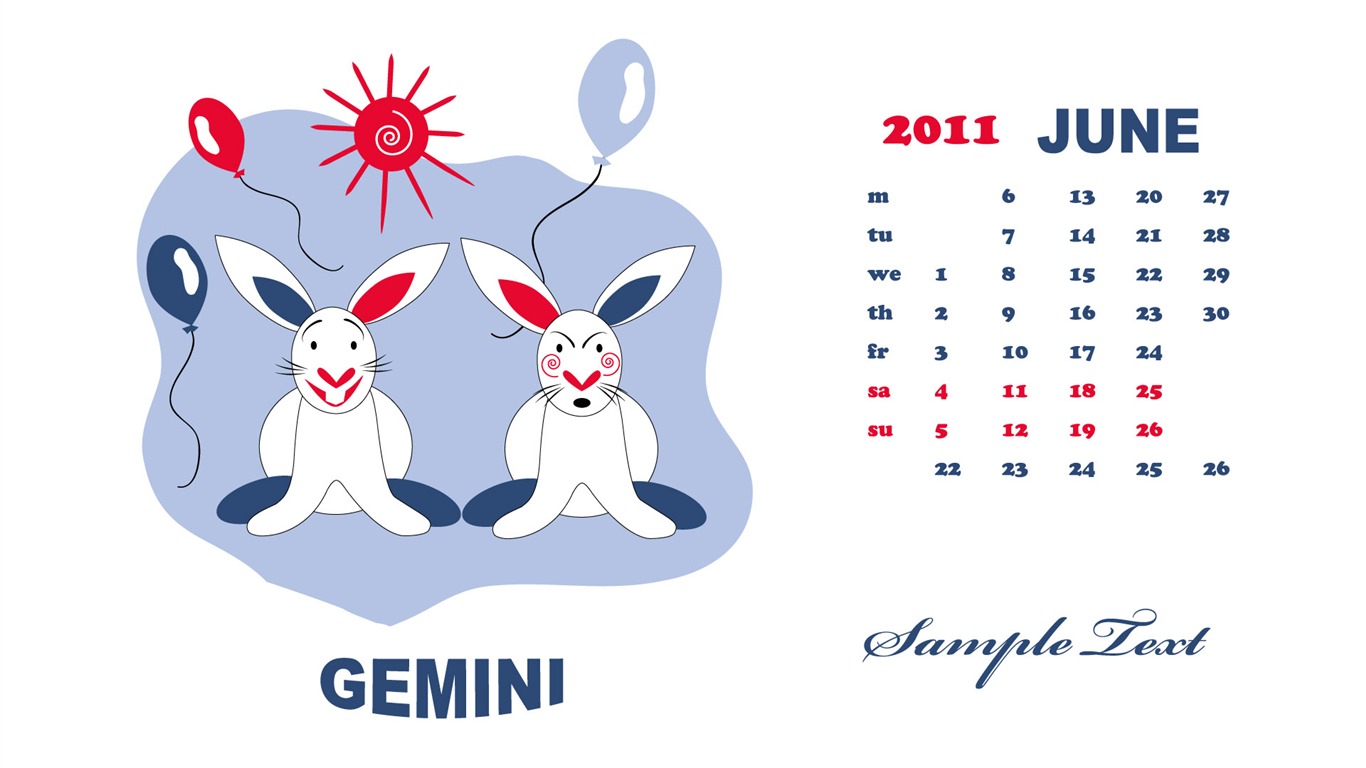 Year of the Rabbit 2011 calendar wallpaper (2) #7 - 1366x768