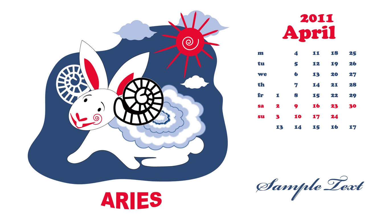 Rok 2011 králíka kalendář tapety (2) #9 - 1366x768