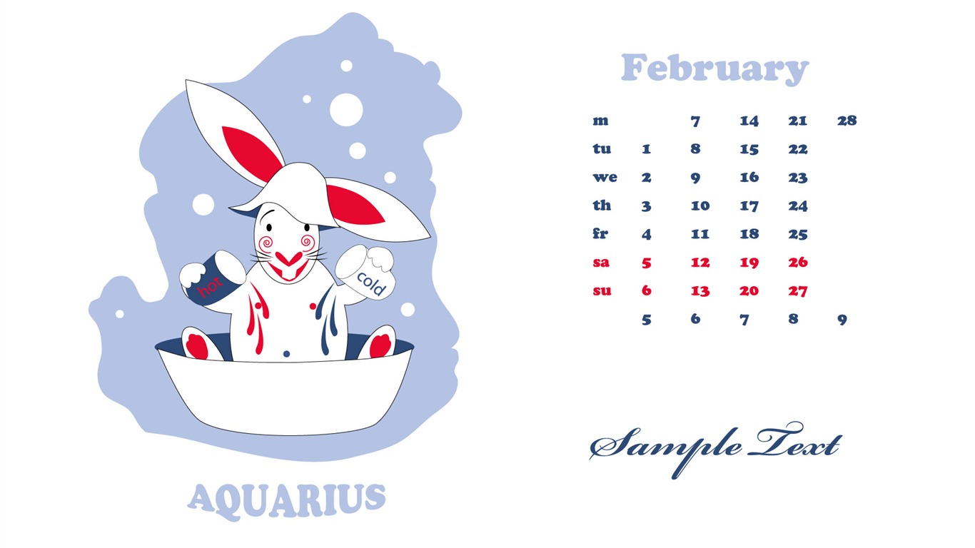 Year of the Rabbit 2011 calendar wallpaper (2) #11 - 1366x768