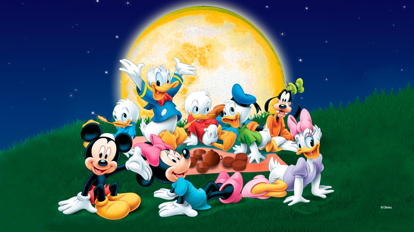디즈니 만화 미키 배경 화면 (1) #2 - 1366x768