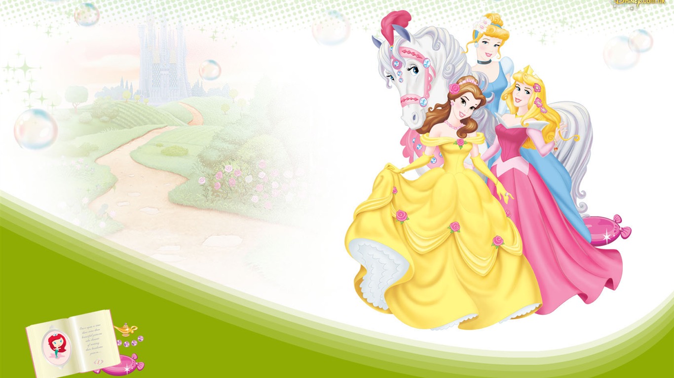 Princesa Disney de dibujos animados fondos de escritorio (4) #2 - 1366x768