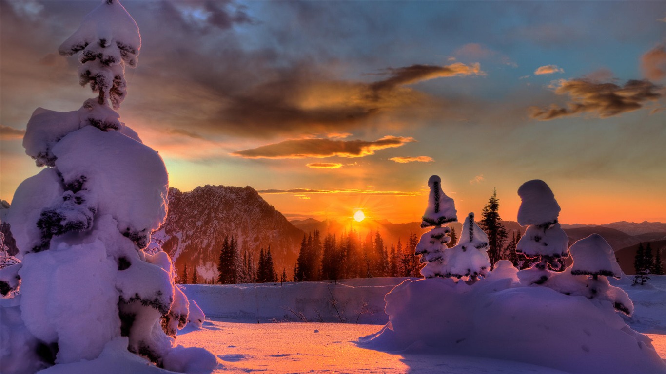 Fond d'écran panoramique de neige (3) #15 - 1366x768