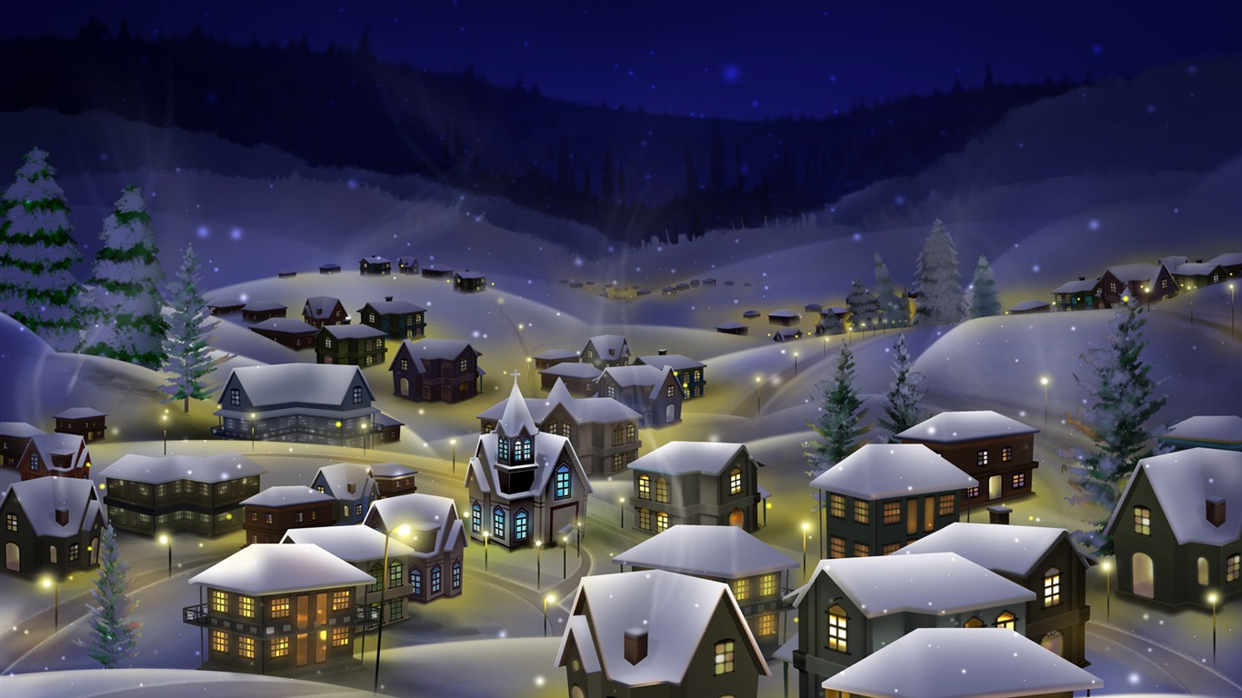 Vector Wallpaper Winter Foto #12 - 1366x768