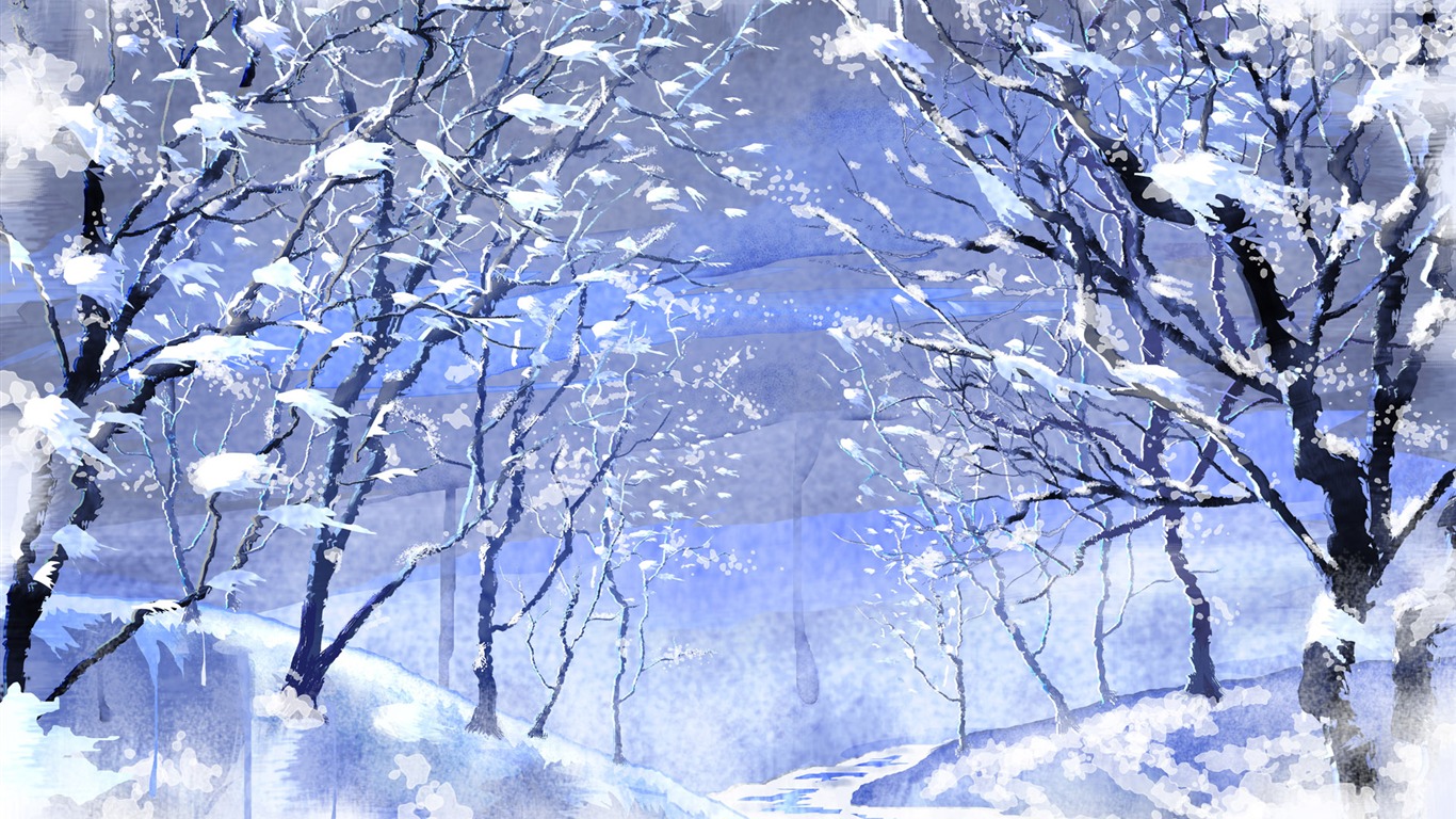 Vector Wallpaper Winter Foto #14 - 1366x768