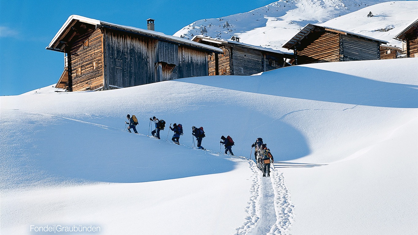 スイスの冬の雪の壁紙 #8 - 1366x768