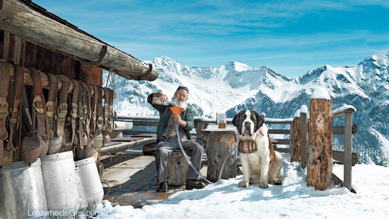 Švýcarský zimě sníh tapety #11 - 1366x768