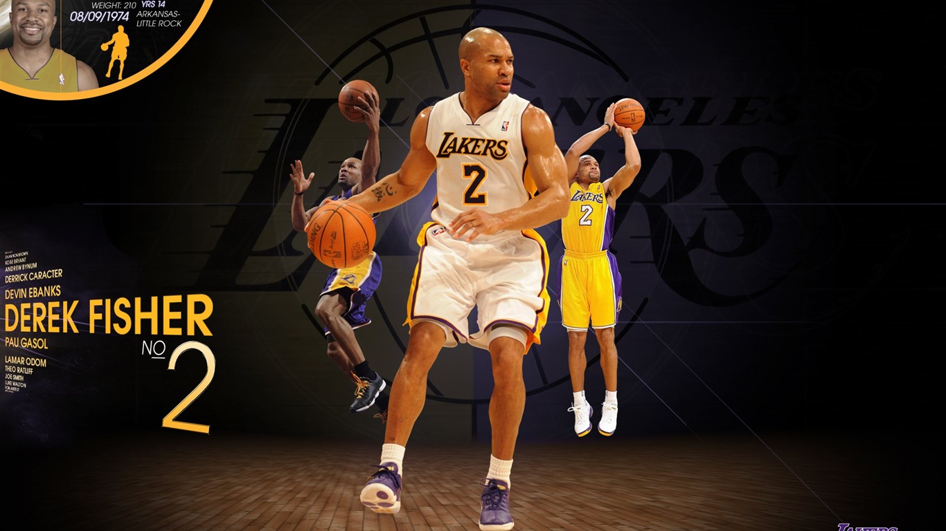 NBA 2010-11赛季 洛杉矶湖人队 壁纸1 - 1366x768