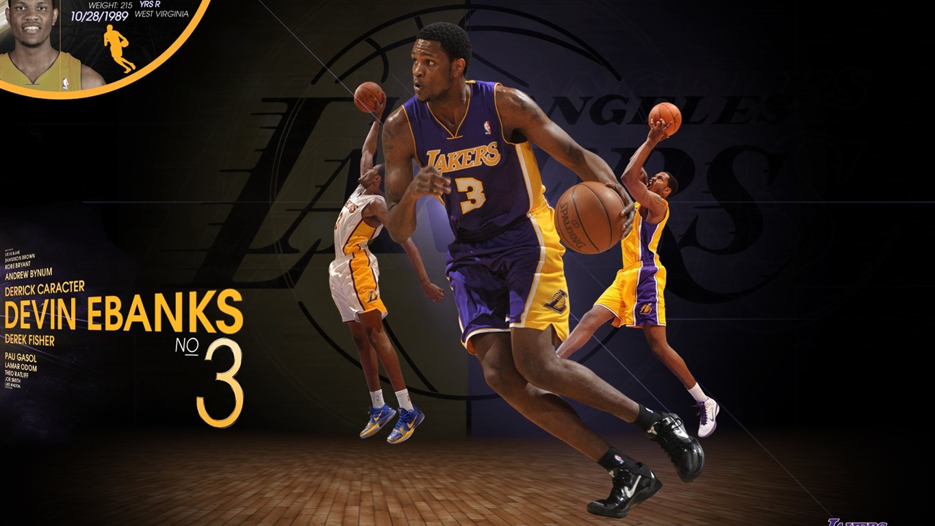 NBA la saison 2010-11, les Lakers de Los Angeles Fonds d'écran #4 - 1366x768