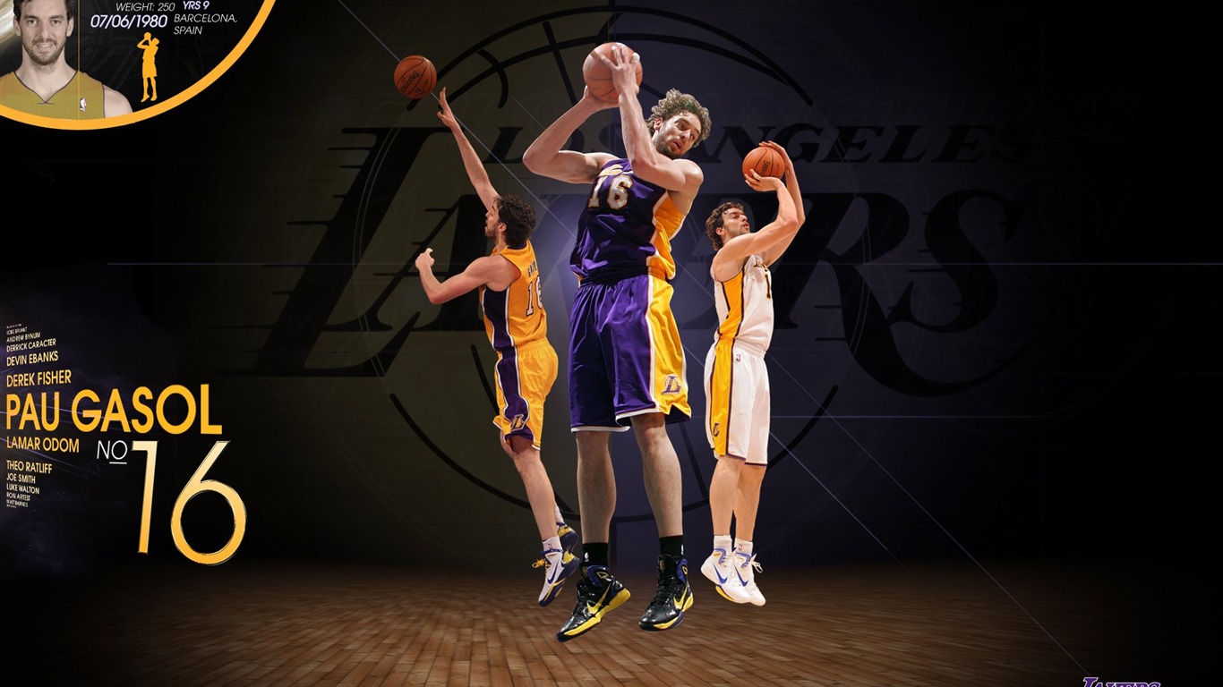 NBA 2010-11赛季 洛杉矶湖人队 壁纸10 - 1366x768