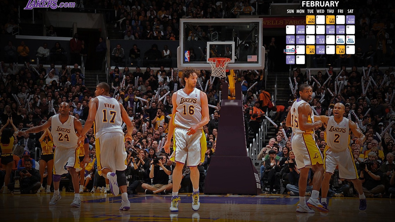 NBA 2010-11赛季 洛杉矶湖人队 壁纸17 - 1366x768