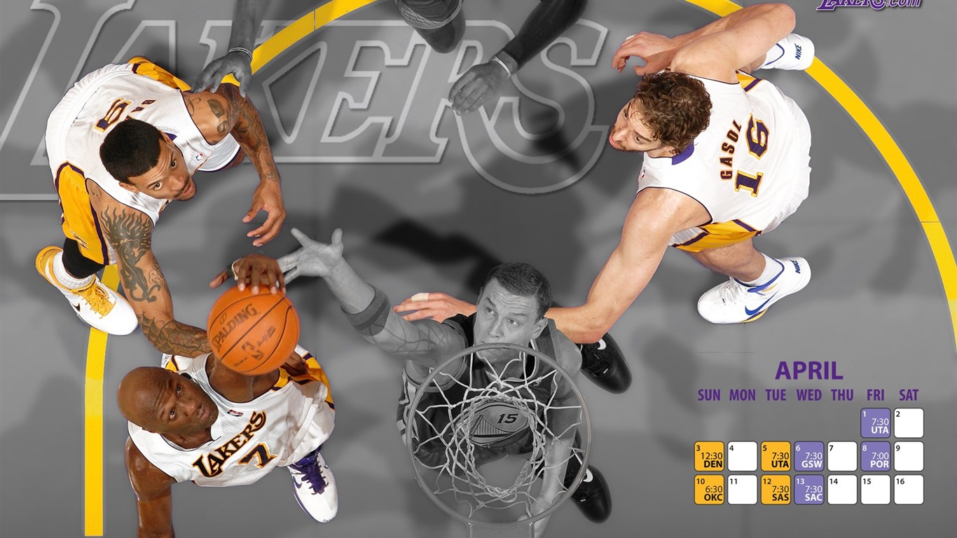NBA 2010-11賽季 洛杉磯湖人隊 壁紙 #19 - 1366x768