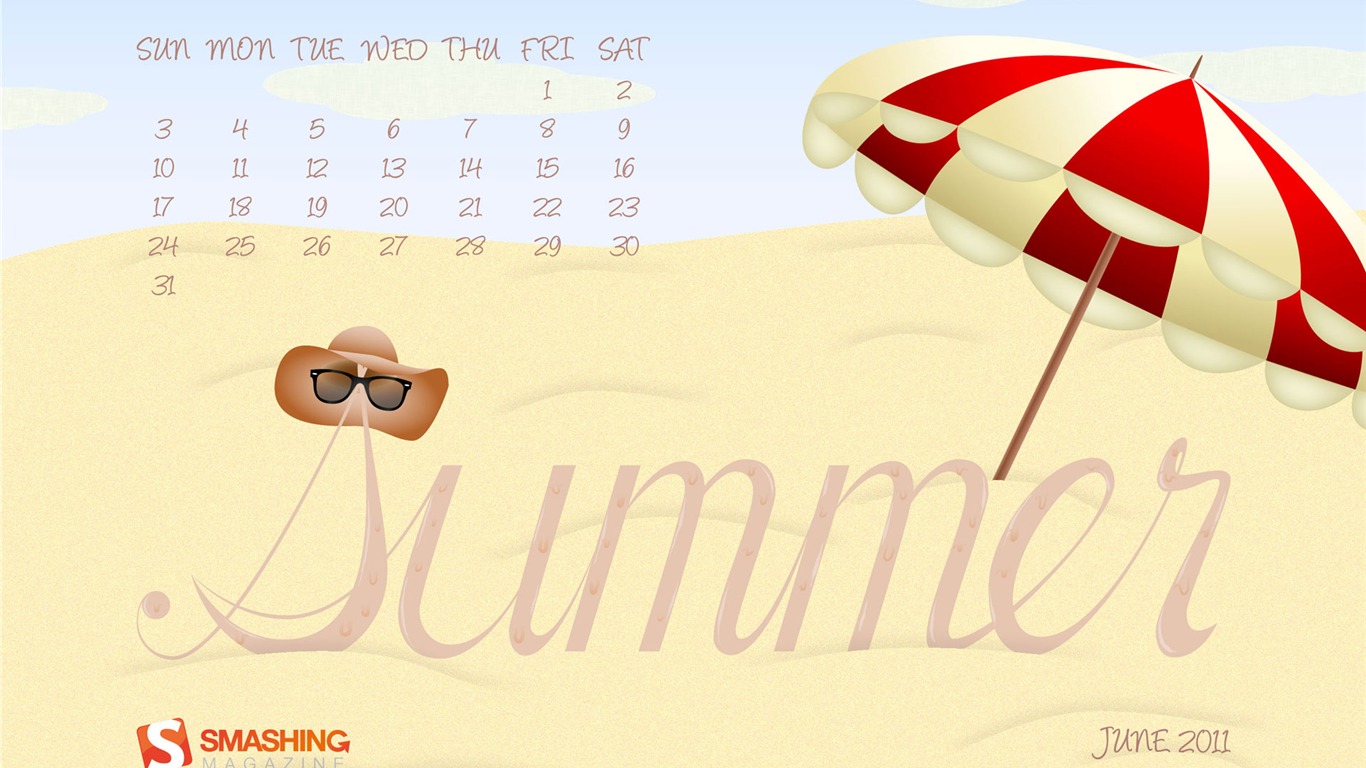 Juli 2011 Kalender Wallpaper (2) #5 - 1366x768