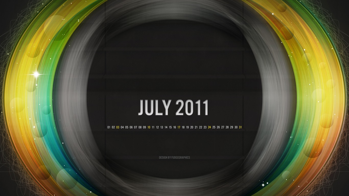 Juillet 2011 Calendar Wallpaper (2) #14 - 1366x768