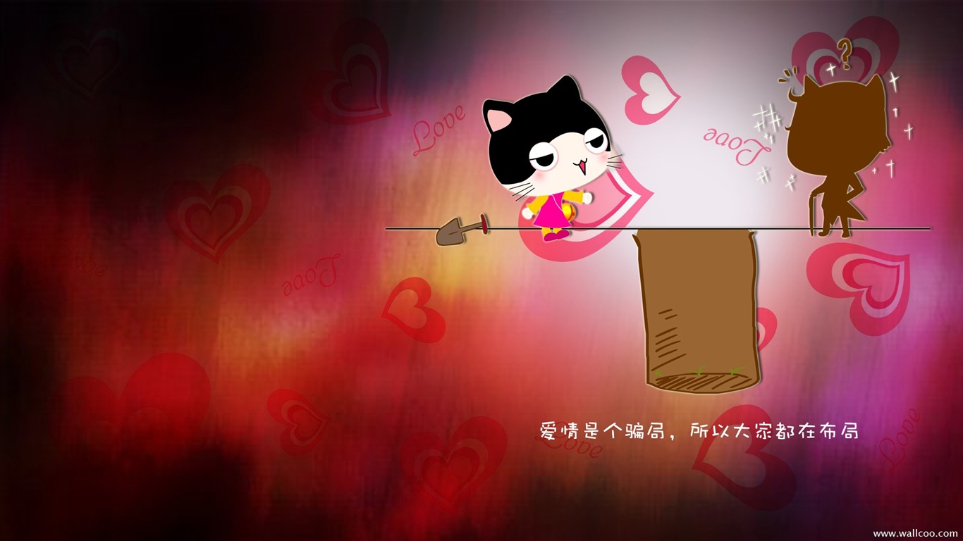 猫咪宝贝 卡通壁纸(二)9 - 1366x768