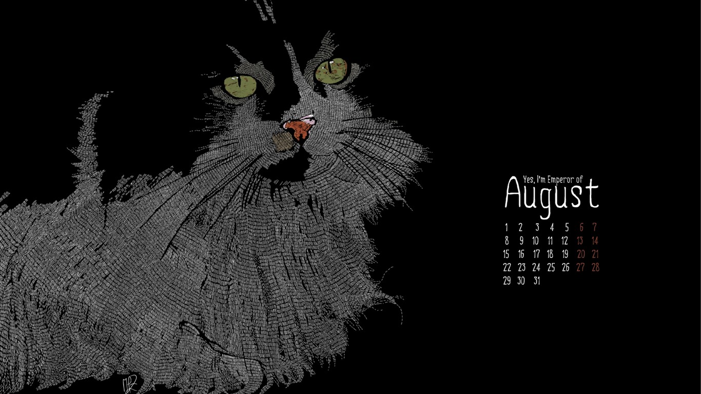 August 2011 calendar wallpaper (2) #14 - 1366x768