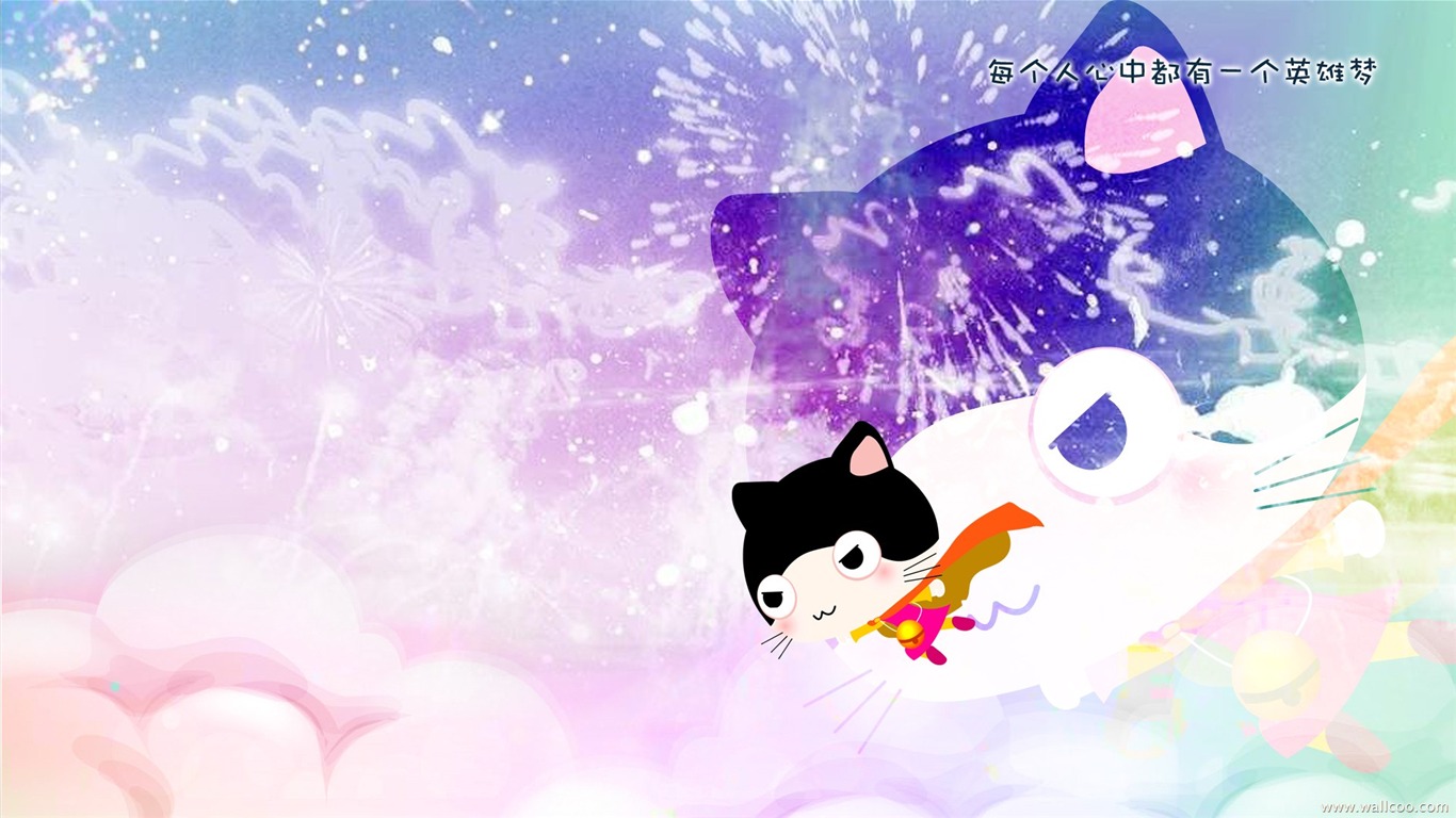 Baby-Katze Cartoon wallpaper (3) #4 - 1366x768