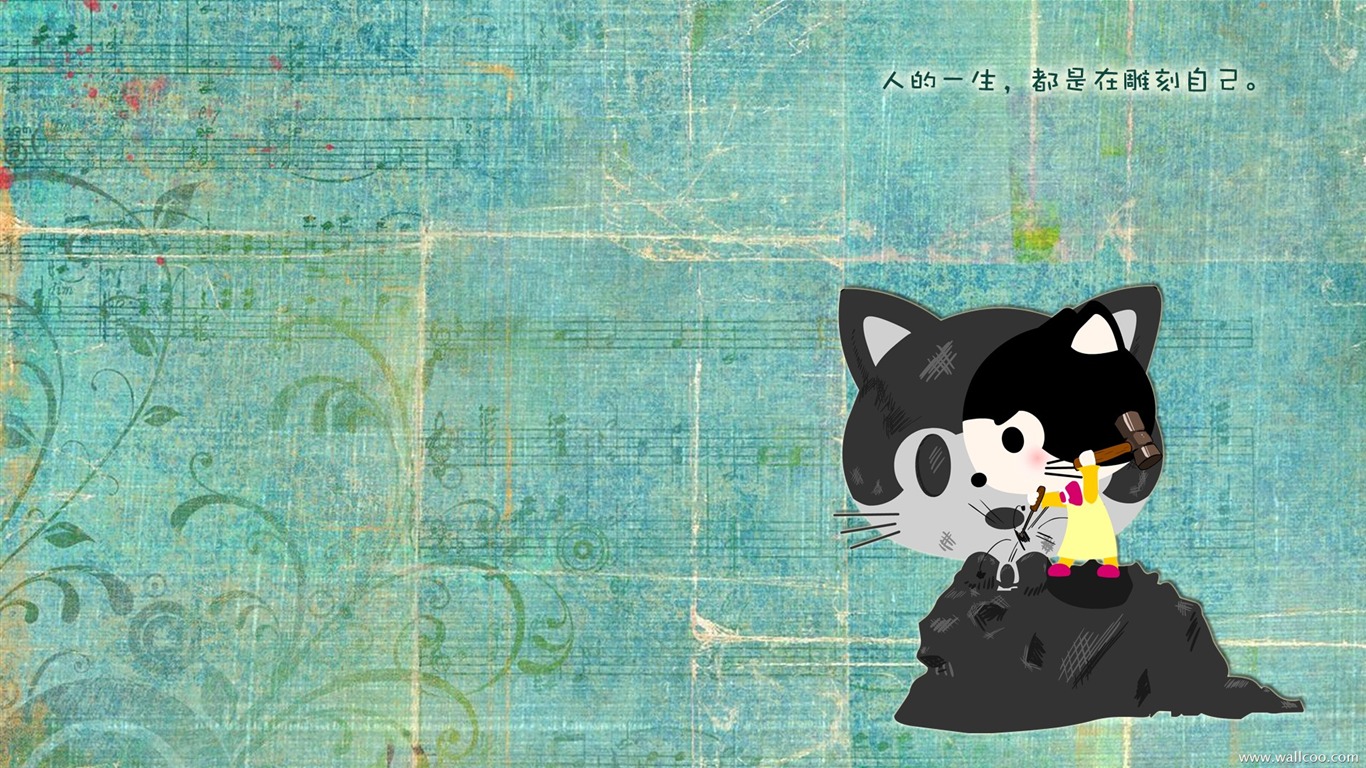 猫咪宝贝 卡通壁纸(三)5 - 1366x768