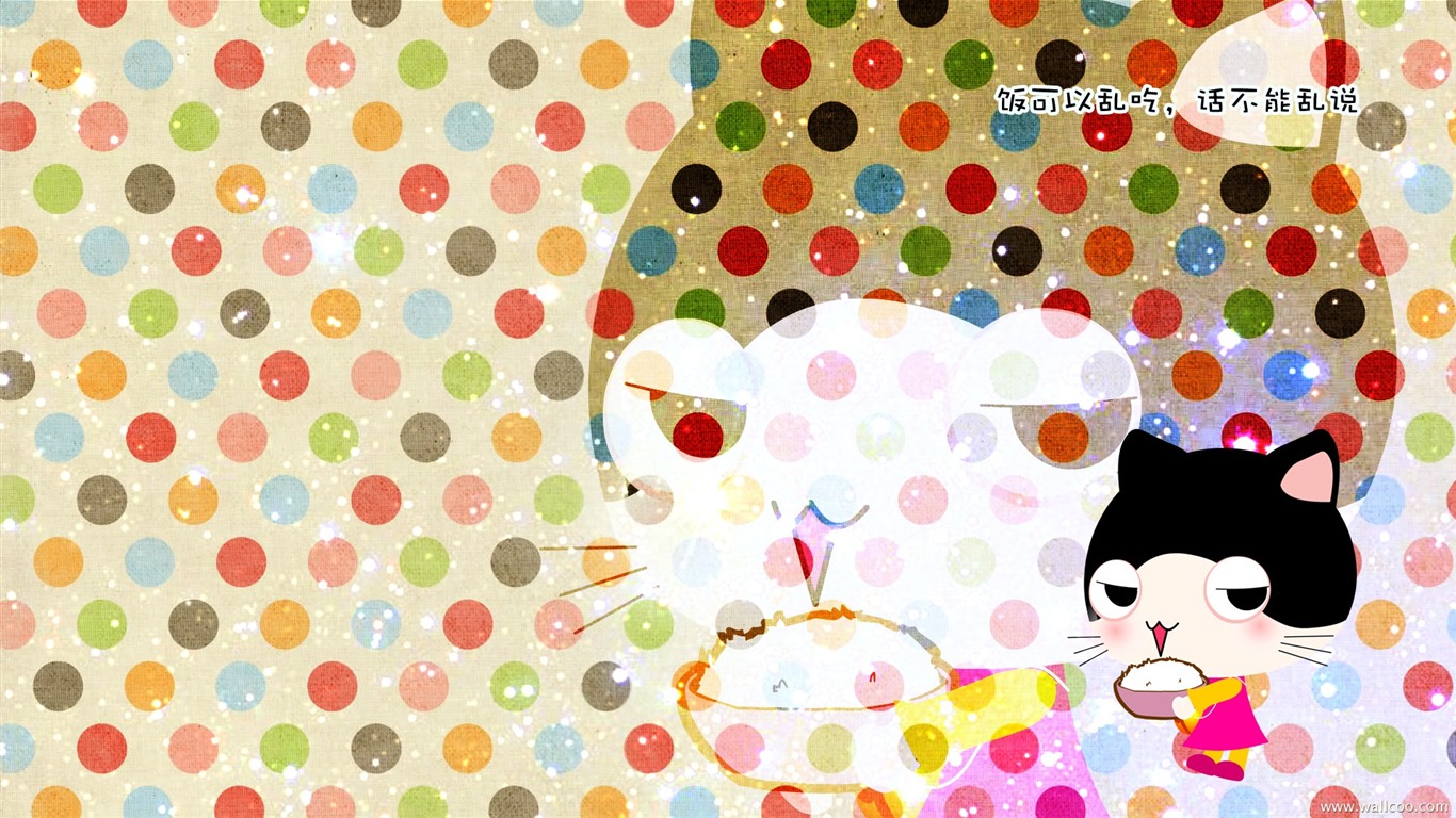 Baby cat cartoon wallpaper (4) #5 - 1366x768
