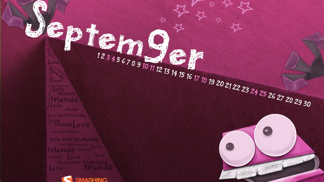 2011년 9월 달력 월페이퍼 (2) #1 - 1366x768
