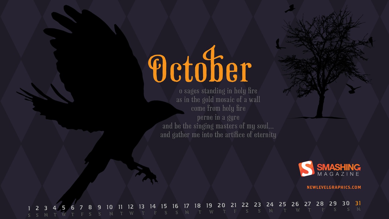 October 2011 Calendar Wallpaper (2) #8 - 1366x768