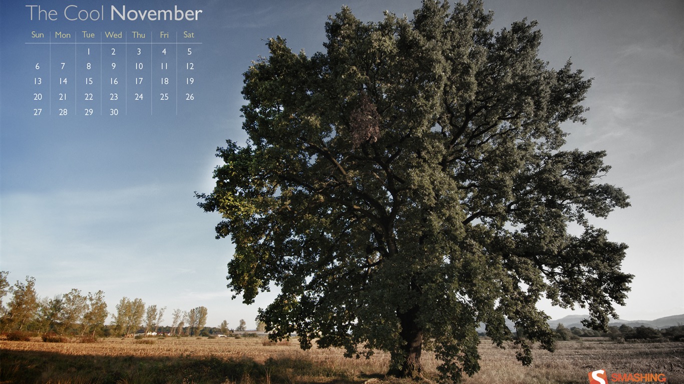 Ноябрь 2011 Календарь обои (1) #10 - 1366x768
