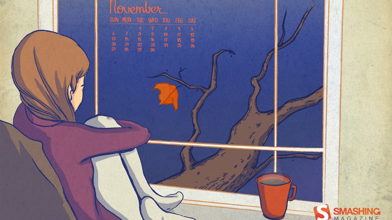 November 2011 Calendar wallpaper (2) #2 - 1366x768