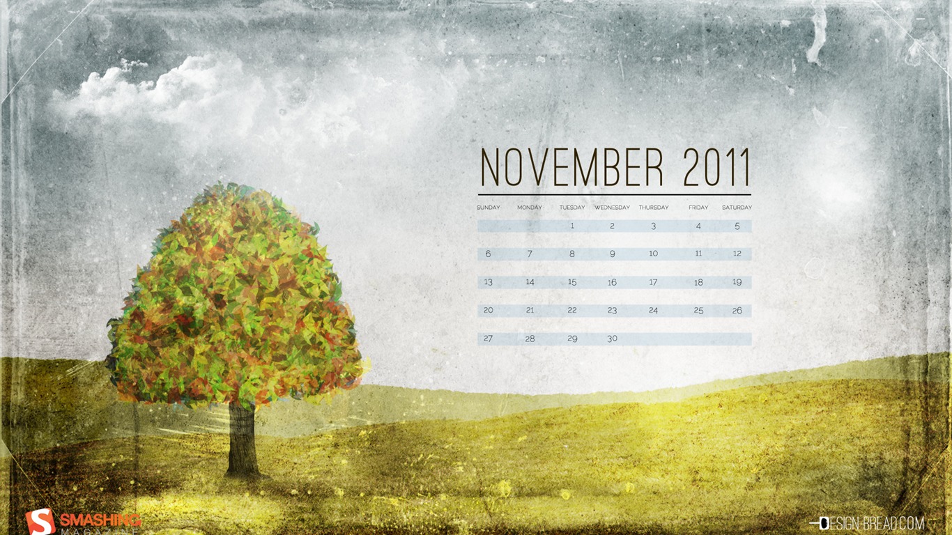 November 2011 Calendar wallpaper (2) #4 - 1366x768