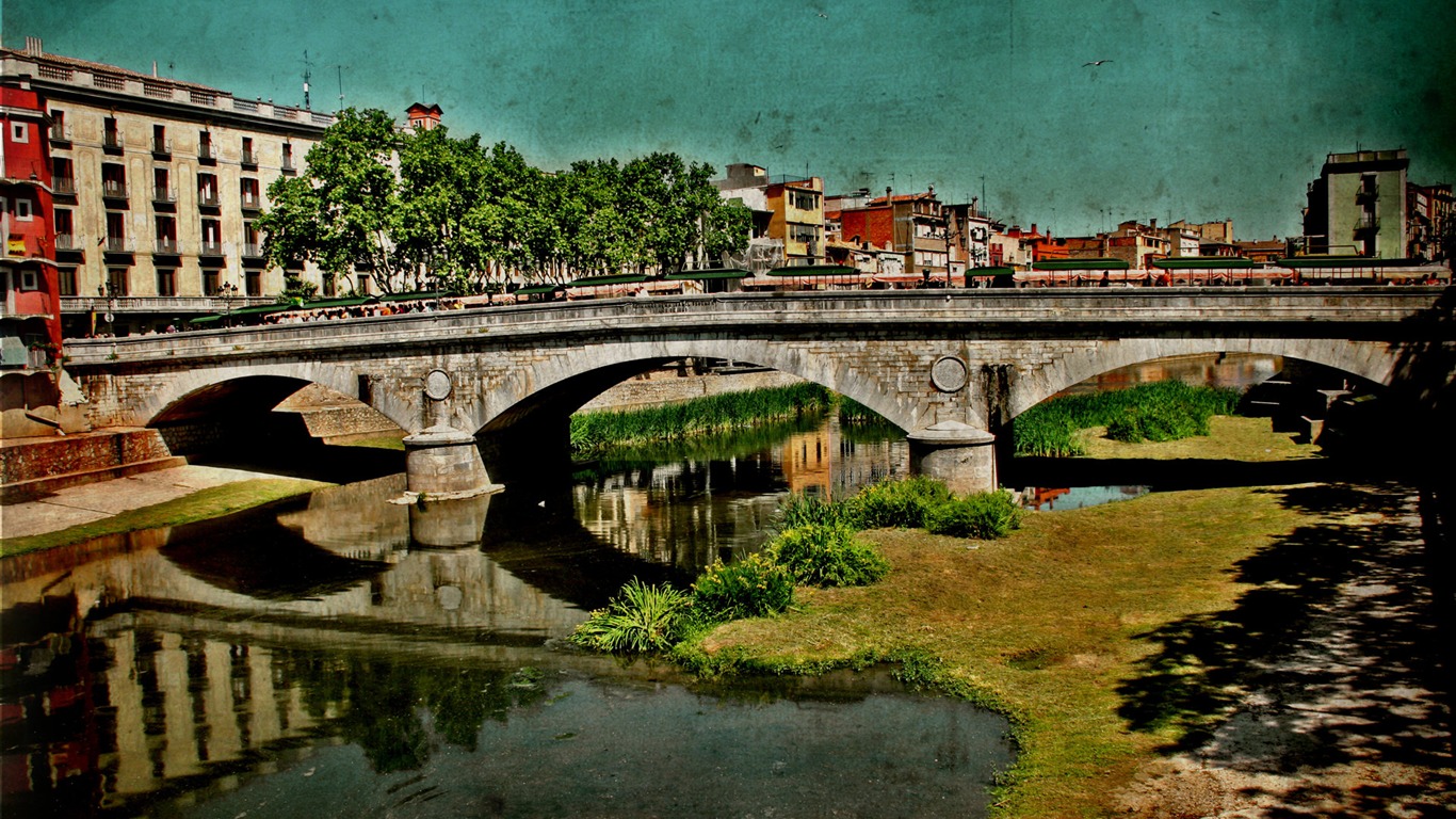 Spain Girona HDR-style wallpapers #15 - 1366x768