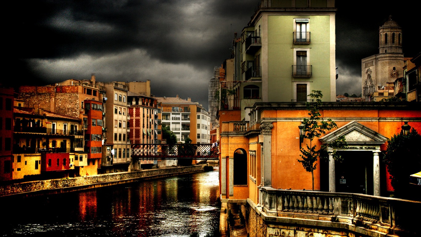 Espagne Girona HDR-style wallpapers #20 - 1366x768