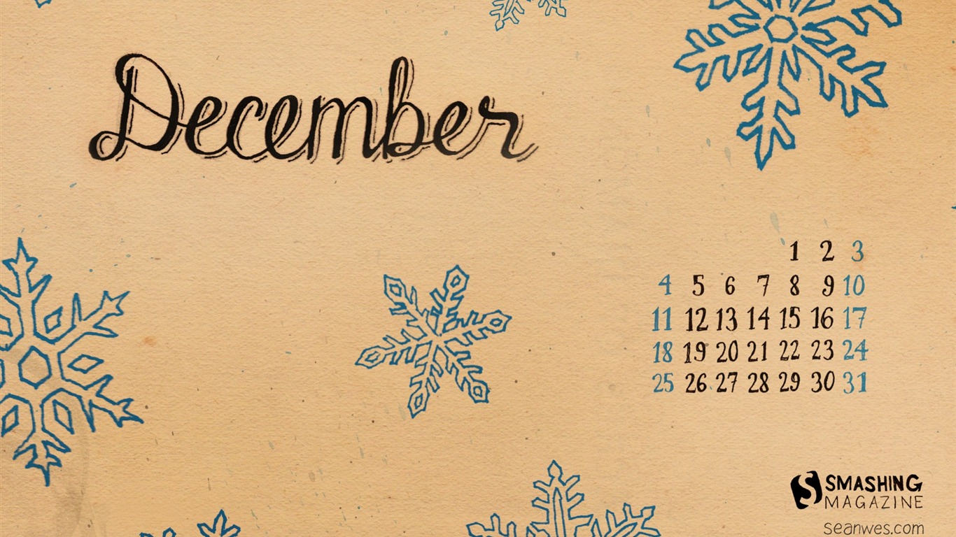 December 2011 Calendar wallpaper (1) #12 - 1366x768