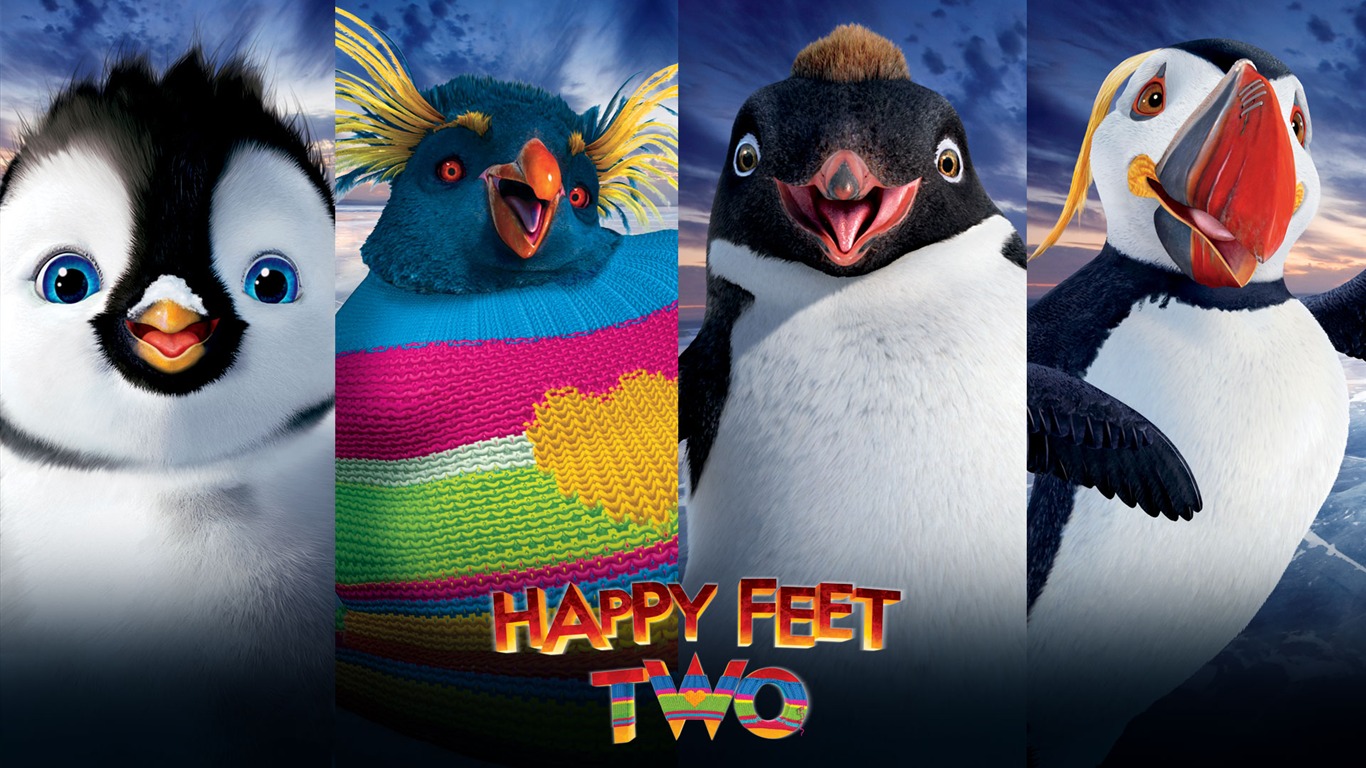Happy Feet Deux fonds d'écran HD #5 - 1366x768