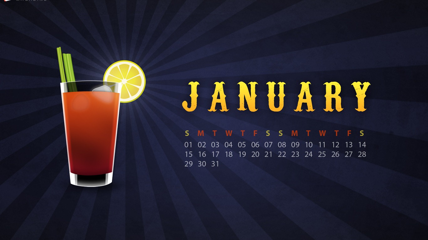 January 2012 Calendar Wallpapers #4 - 1366x768