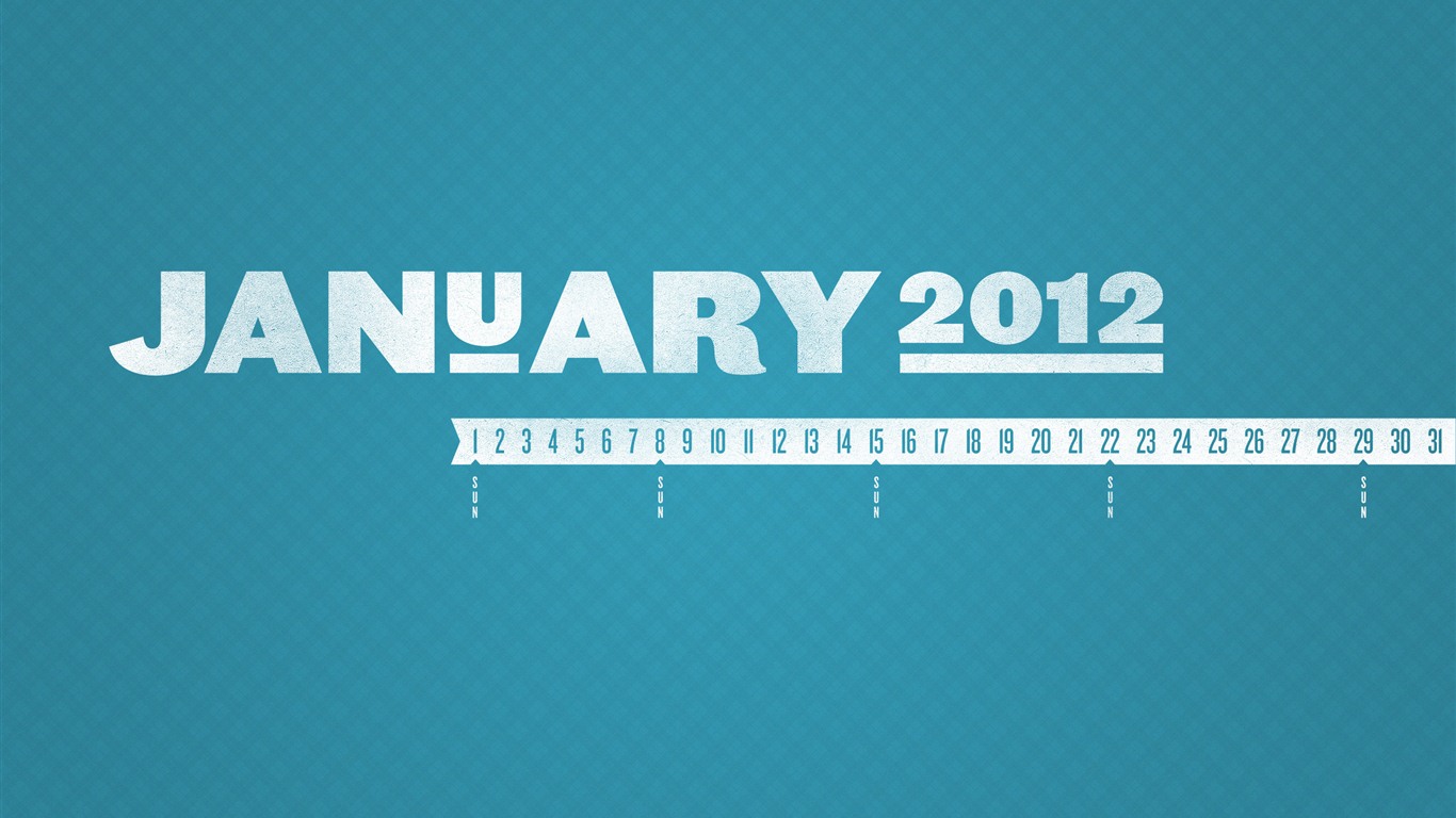2012年1月カレンダー壁紙 #19 - 1366x768
