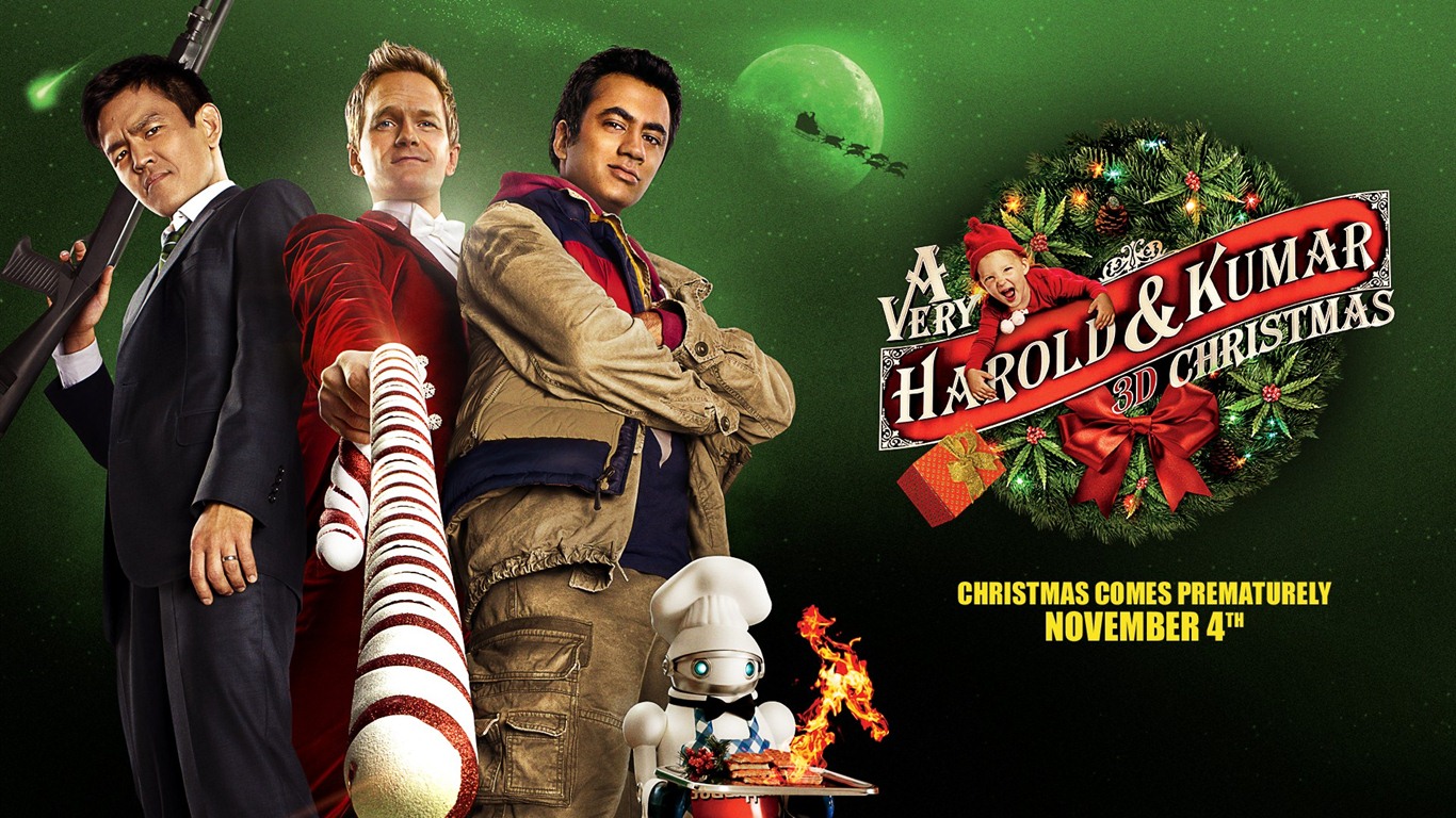 A Harold & Kumar Muy fondos de pantalla HD de Navidad #2 - 1366x768