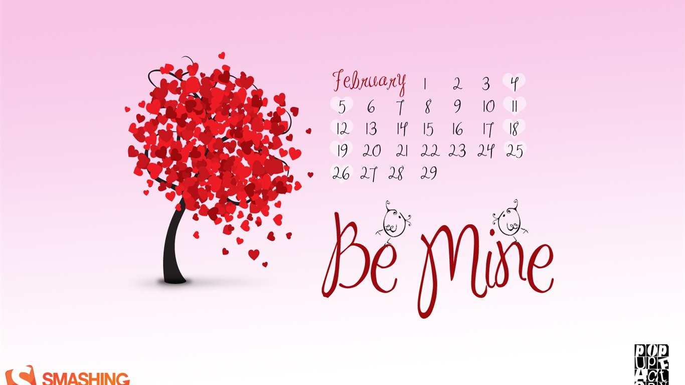 February 2012 Calendar Wallpaper (1) #8 - 1366x768