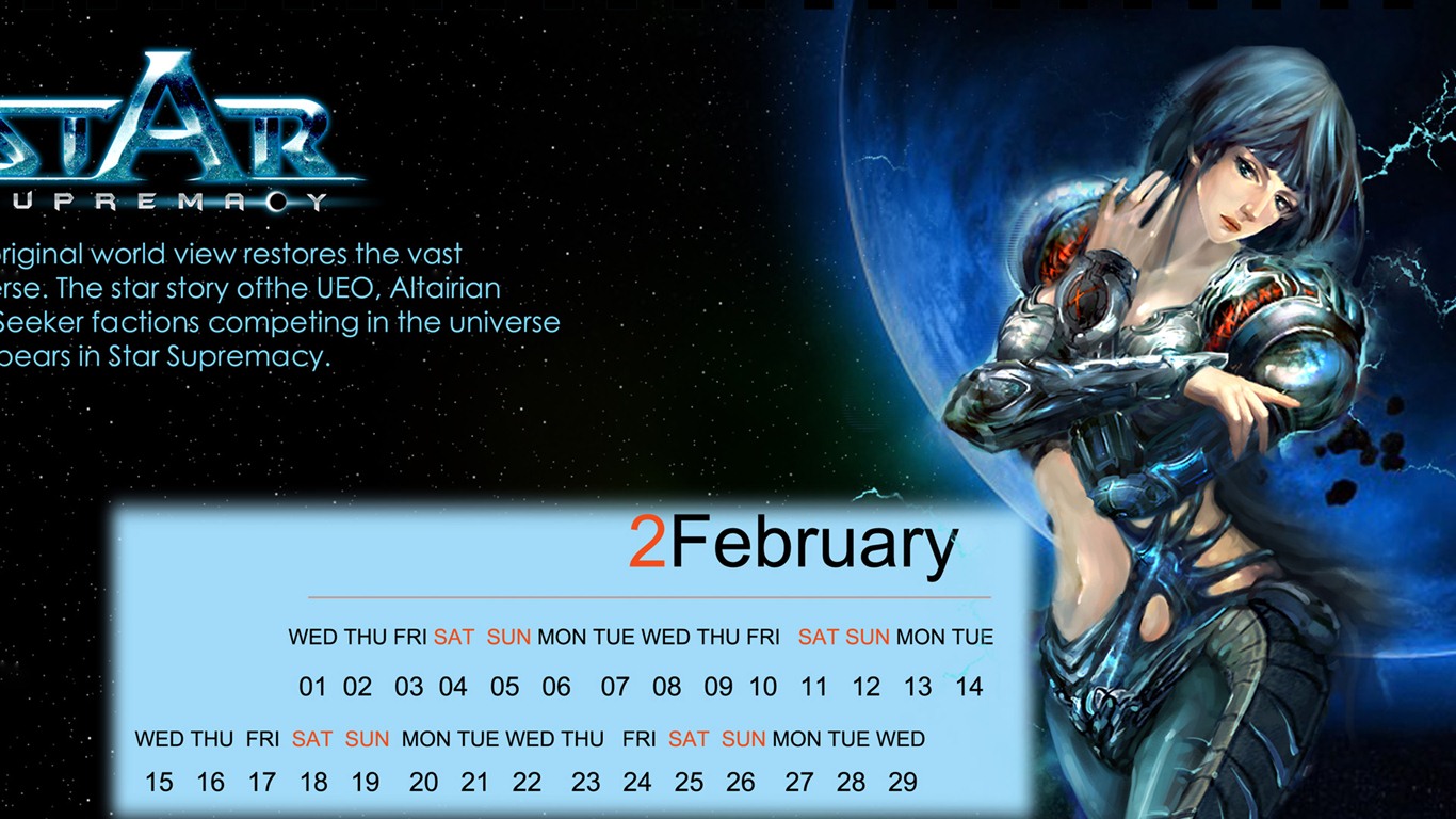 Calendario febrero 2012 fondos de pantalla (2) #16 - 1366x768