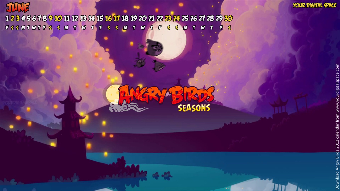 Angry Birds 愤怒的小鸟 2012年年历壁纸7 - 1366x768