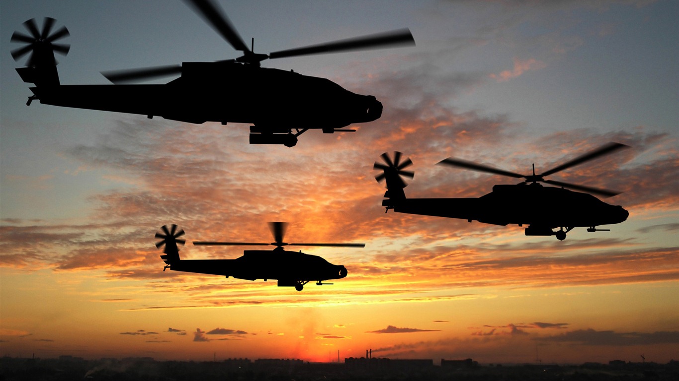 Fonds d'écran HD hélicoptères militaires #15 - 1366x768