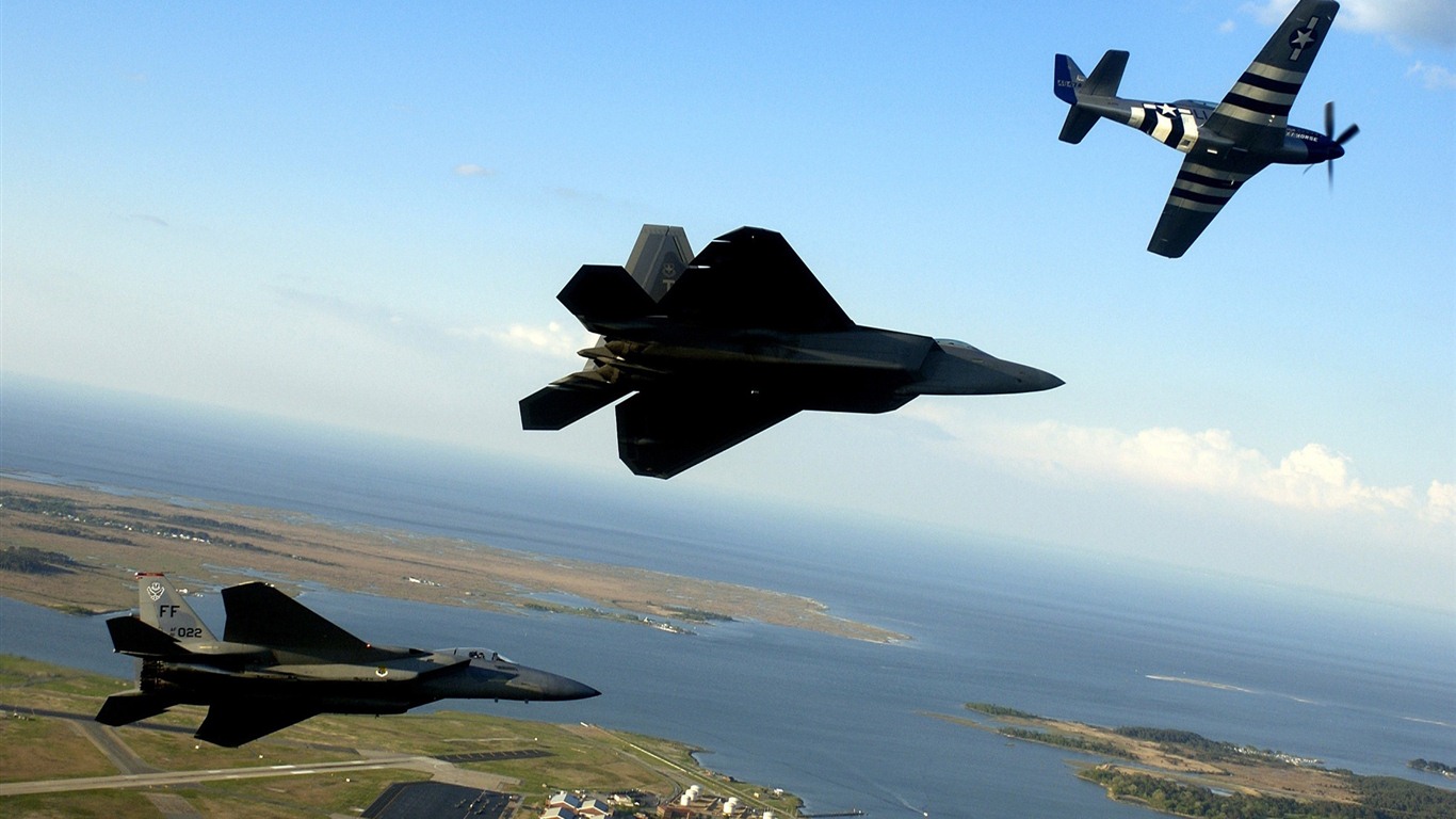 Military fighter HD widescreen wallpapers #19 - 1366x768