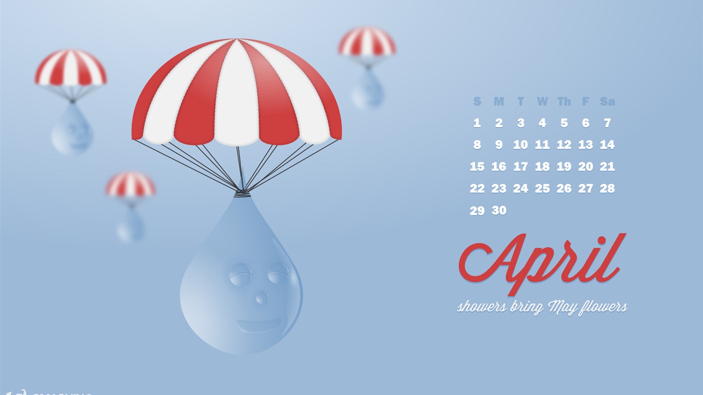 Апрель 2012 календарь обои (1) #15 - 1366x768