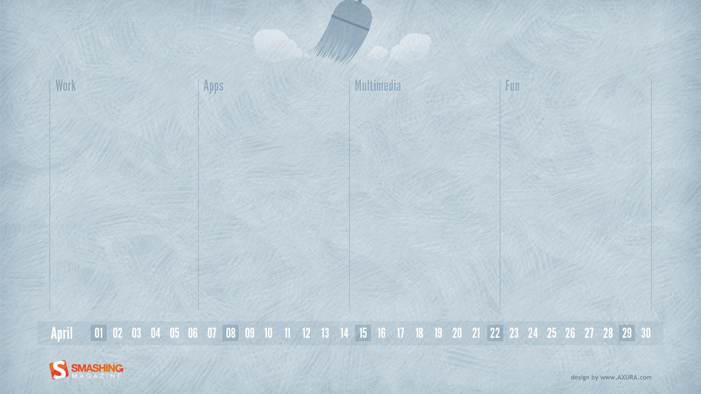 April 2012 calendar wallpapers (2) #11 - 1366x768