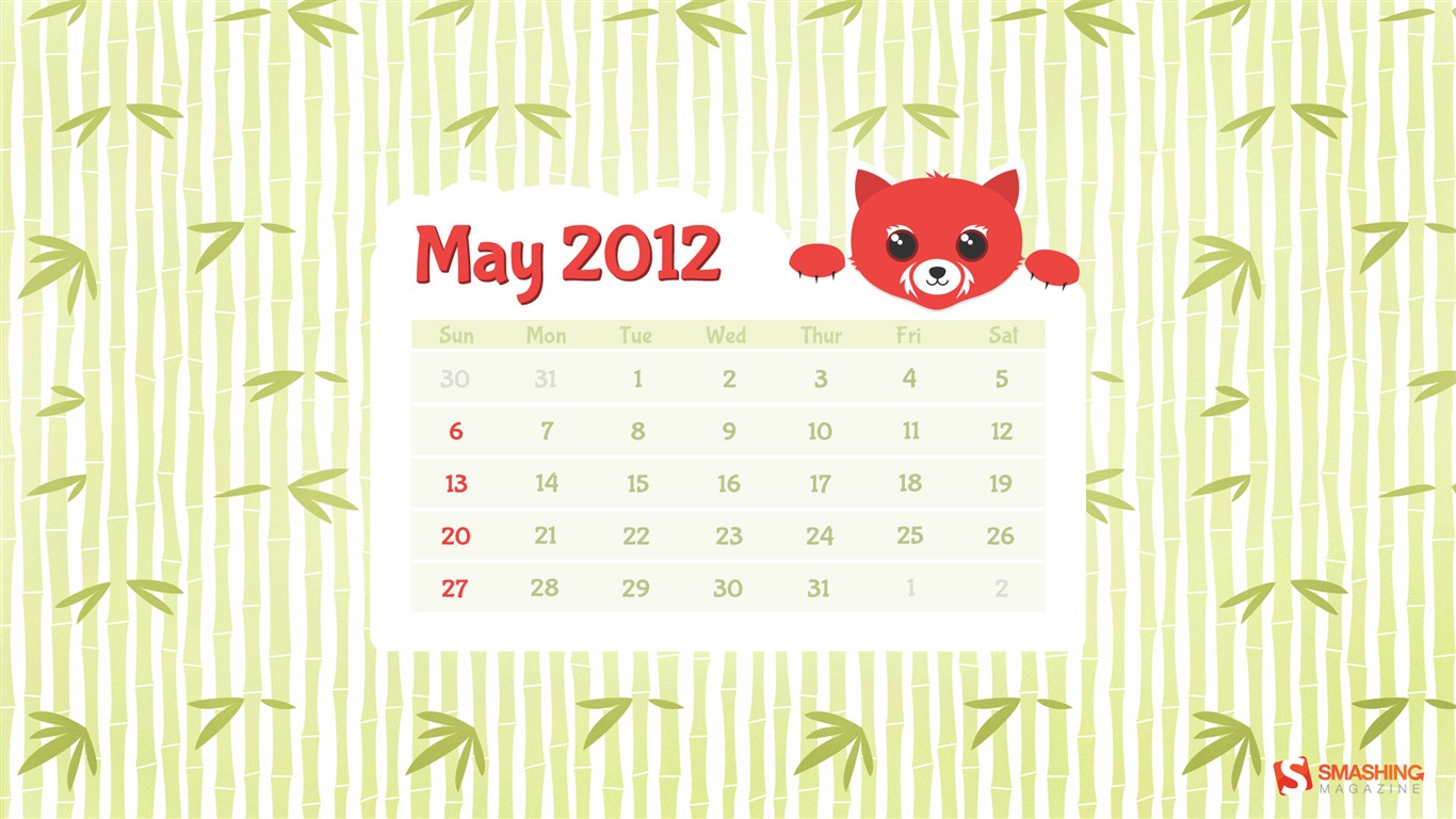 Май 2012 Календарь обои (2) #6 - 1366x768
