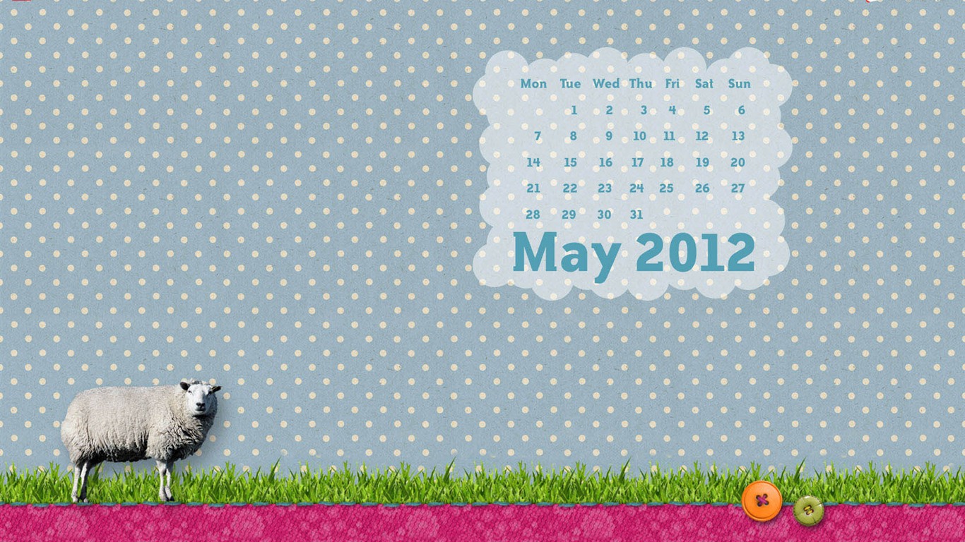 Май 2012 Календарь обои (2) #8 - 1366x768
