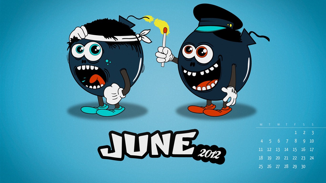 June 2012 Calendar wallpapers (1) #17 - 1366x768