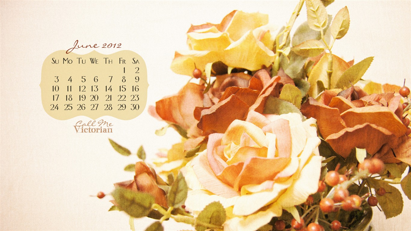 Juni 2012 Kalender Wallpapers (2) #16 - 1366x768
